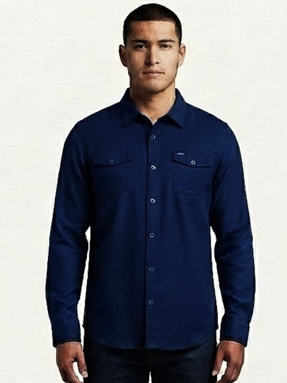 Buffalo David Bitton Navy Corduroy Button Front Shirt- Sz. Med